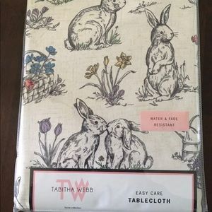 Tabitha Webb 60x84 oblong bunny rabbit table cloth, table cover.